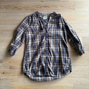 H&M Tunic Plaid Shirt